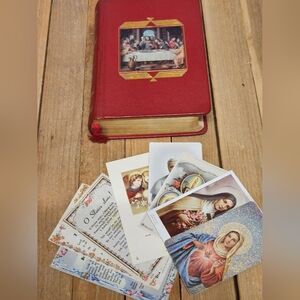 The Catholic Missal 1958 w/ Vintage Prayer Cards